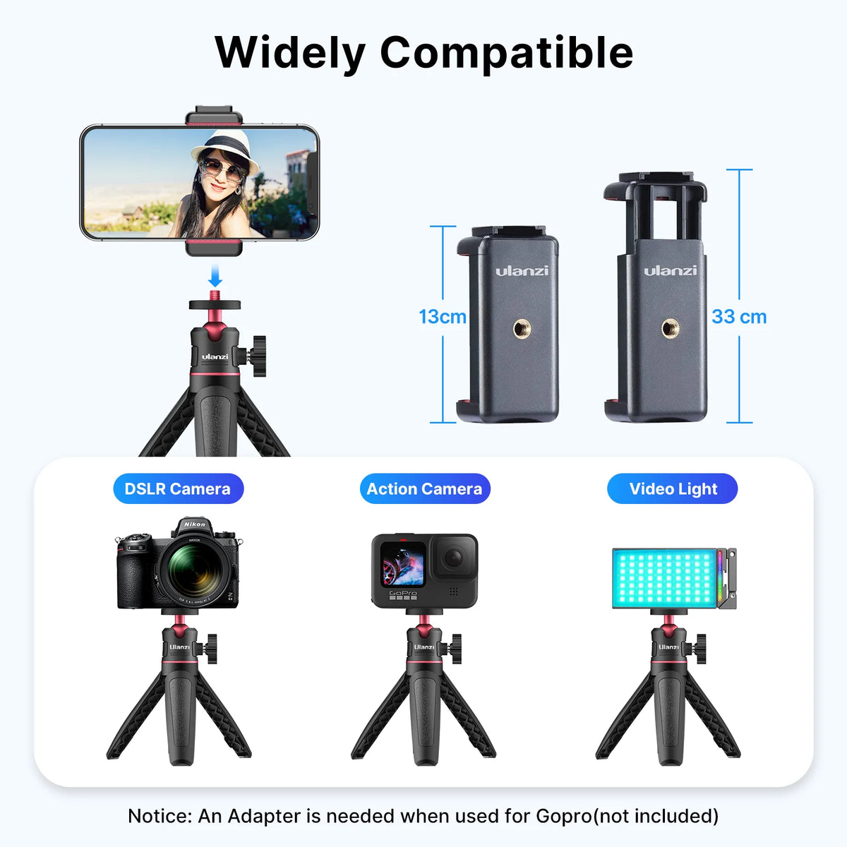 MT-08 Foldable Mini Tripod Mount 1/4&