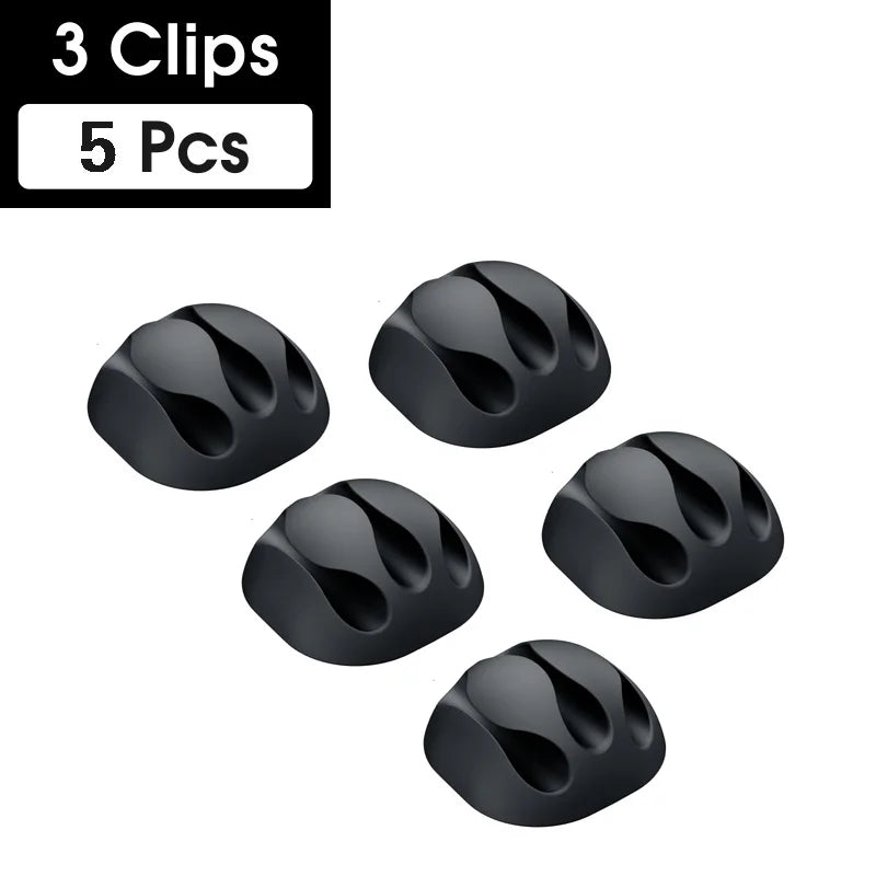 Cable Organizer Silicone USB Cable Winder Flexible Cable Management Clips Cable Holder for Mouse Headphone Earphone