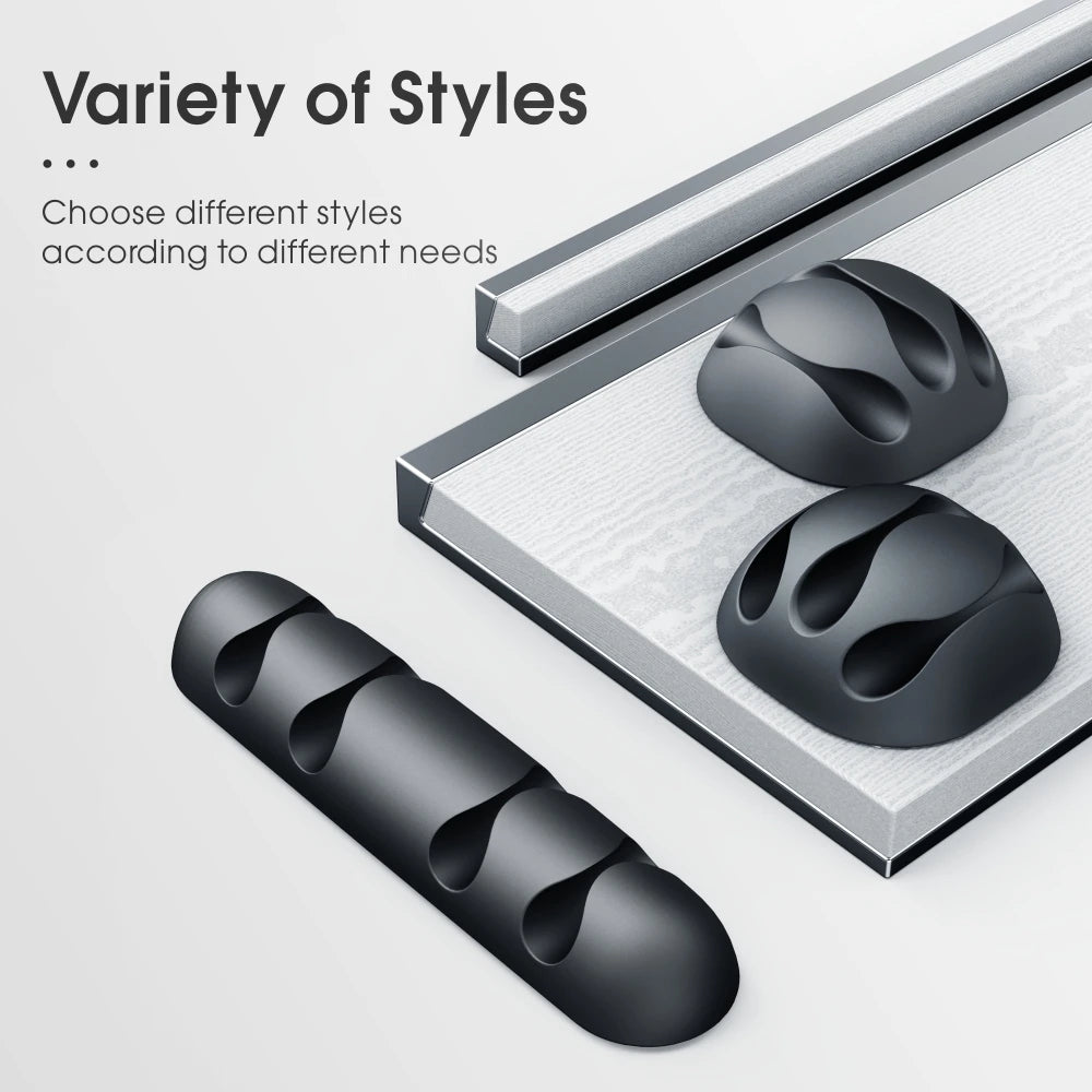 Cable Organizer Silicone USB Cable Winder Flexible Cable Management Clips Cable Holder for Mouse Headphone Earphone