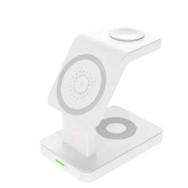 3 in 1 Magnetic Wireless Charger Stand for Iphone 15 14 13 12 Pro Max Apple Watch 1-8 Airpods Macsafe Fast Charging Station Dock