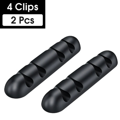 Cable Organizer Silicone USB Cable Winder Flexible Cable Management Clips Cable Holder for Mouse Headphone Earphone