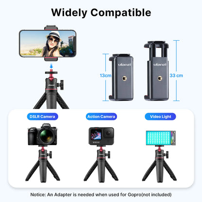 MT-08 Foldable Mini Tripod Mount 1/4'' Tripod Monopod Hand Grip Universal for DSLR Android Iphone Smartphone