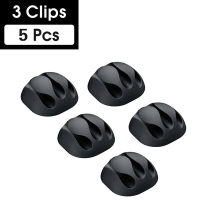 Cable Organizer Silicone USB Cable Winder Flexible Cable Management Clips Cable Holder for Mouse Headphone Earphone
