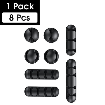 Cable Organizer Silicone USB Cable Winder Flexible Cable Management Clips Cable Holder for Mouse Headphone Earphone