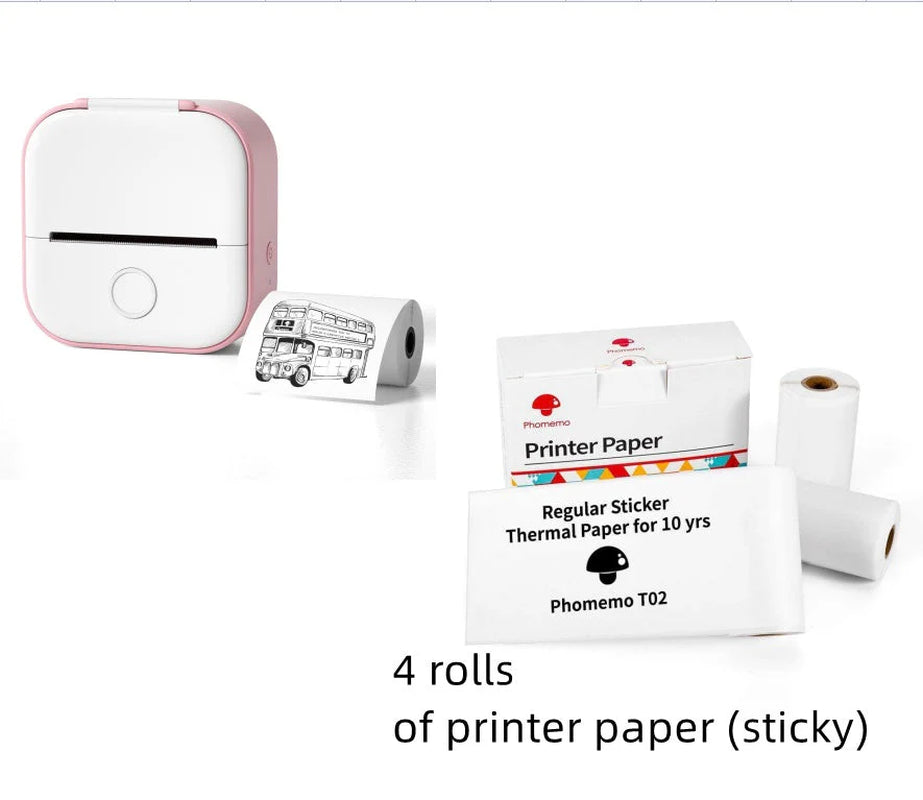 Portable Mini Thermal Label Printer Home Photo Printer Student Wrong Question Printer Bluetooth-Compatible Mini Label Printer Price Tag