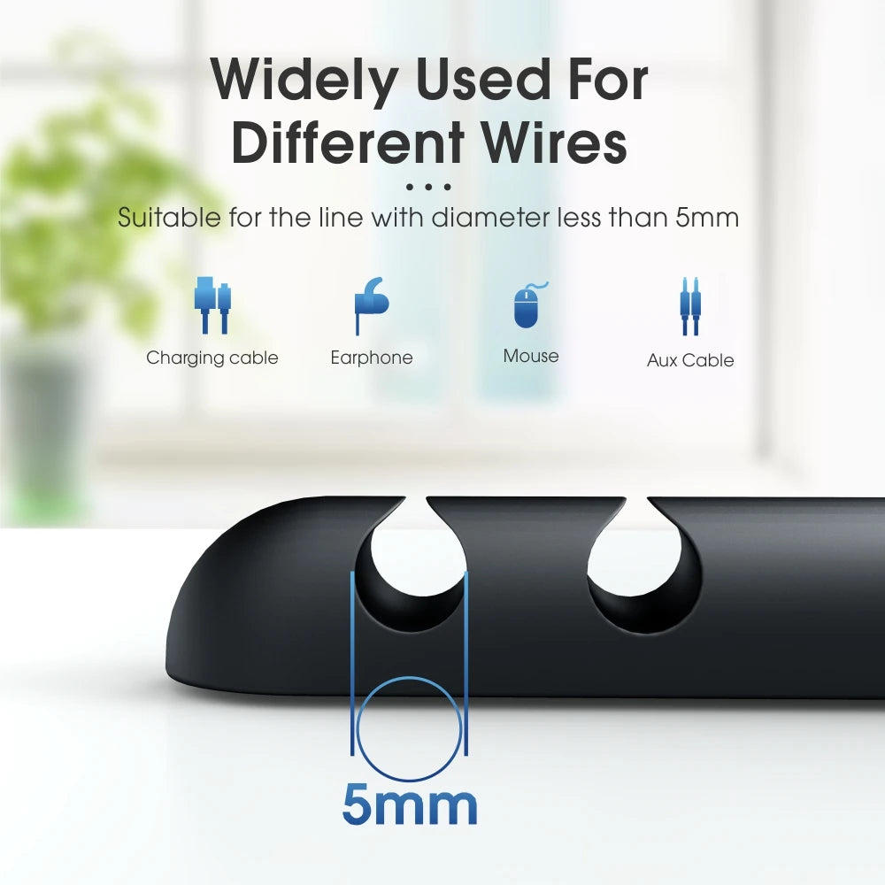 Cable Organizer Silicone USB Cable Winder Flexible Cable Management Clips Cable Holder for Mouse Headphone Earphone