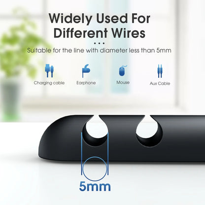 Cable Organizer Silicone USB Cable Winder Flexible Cable Management Clips Cable Holder for Mouse Headphone Earphone
