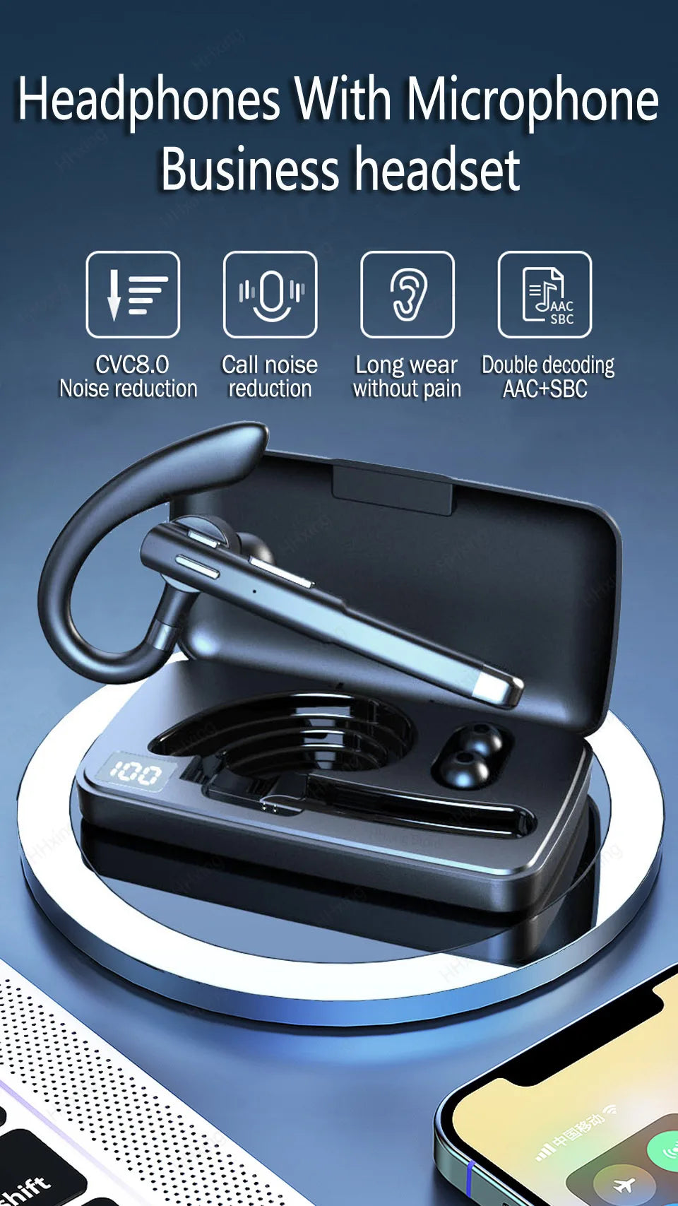 Wireless Headphones with Microphone Bluetooth Fone De Ouvido Audifonos Con Microfono Auriculares Inalambicos Headset Earphones