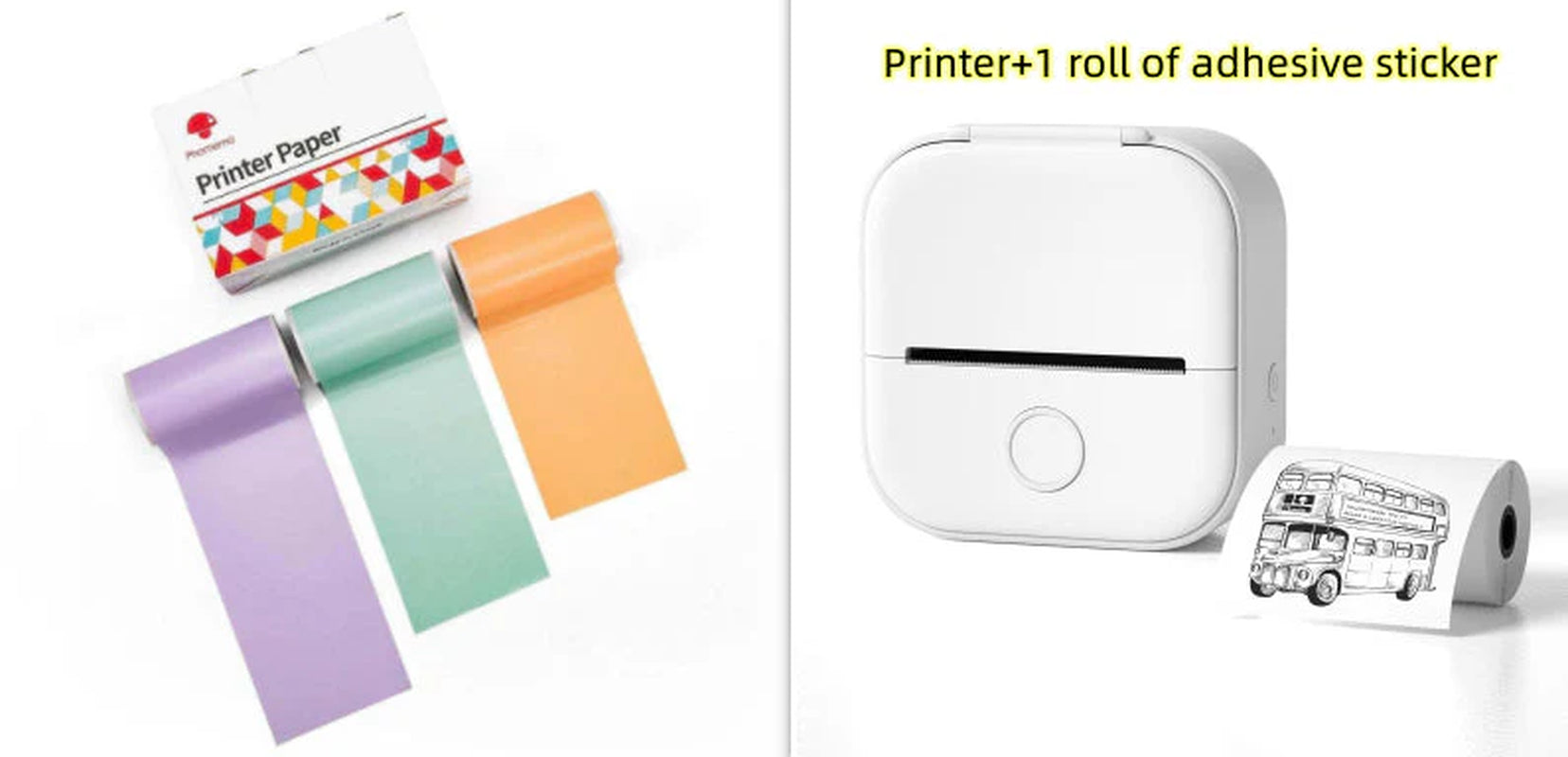 Portable Mini Thermal Label Printer Home Photo Printer Student Wrong Question Printer Bluetooth-Compatible Mini Label Printer Price Tag