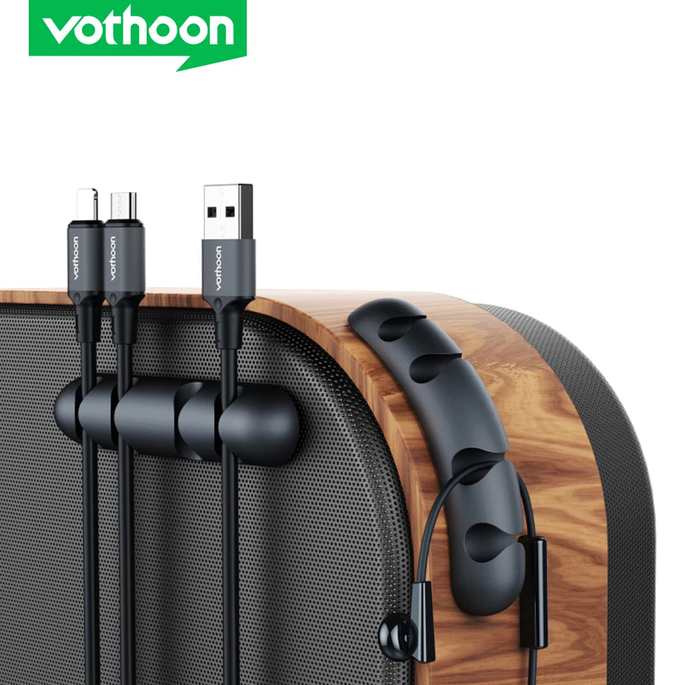 Cable Organizer Silicone USB Cable Winder Flexible Cable Management Clips Cable Holder for Mouse Headphone Earphone
