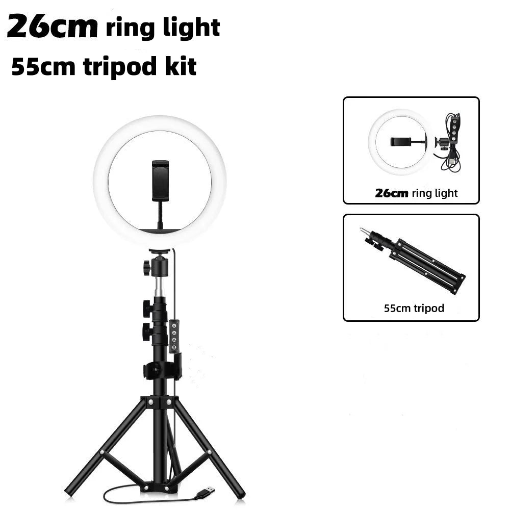 10 Inch Ring Light with Tripod Stand &amp; Phone Holder