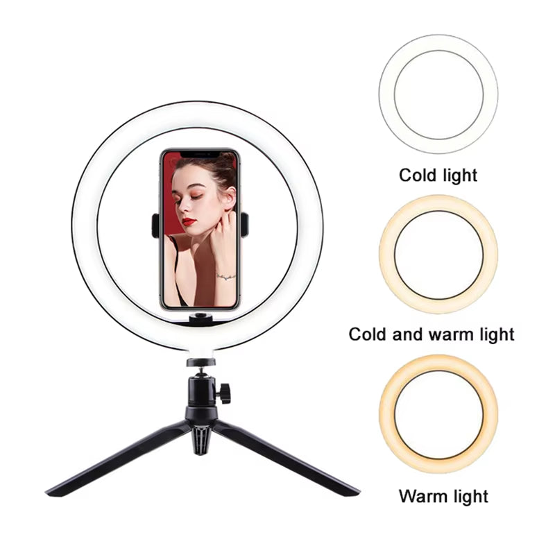 10 Inch Ring Light with Tripod Stand &amp; Phone Holder