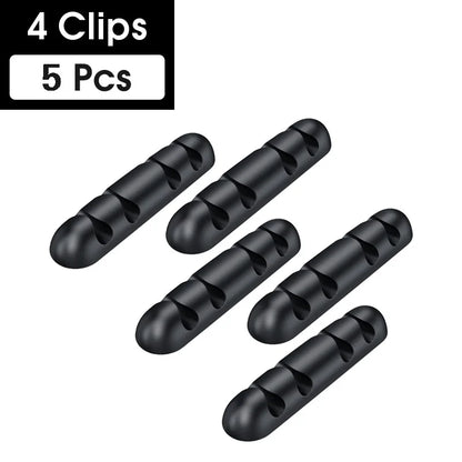 Cable Organizer Silicone USB Cable Winder Flexible Cable Management Clips Cable Holder for Mouse Headphone Earphone