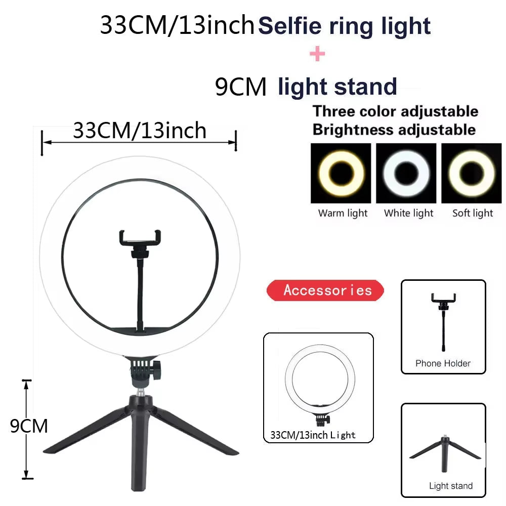 10 Inch Ring Light with Tripod Stand &amp; Phone Holder