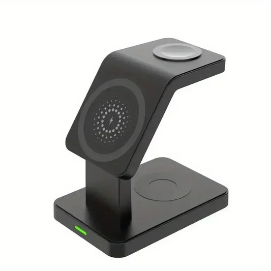 3 in 1 Magnetic Wireless Charger Stand for Iphone 15 14 13 12 Pro Max Apple Watch 1-8 Airpods Macsafe Fast Charging Station Dock