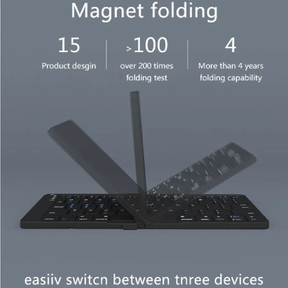 BOW Foldable Bluetooth Keyboard Rechargeable Wireless Keyboard Folding 2.4G Keyboard for Iphone Ipad Laptop Desktop