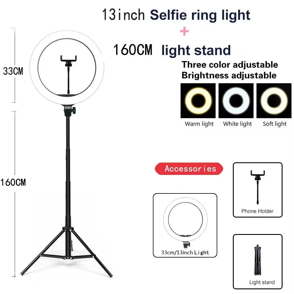 10 Inch Ring Light with Tripod Stand &amp; Phone Holder